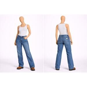 Carhartt Womens Straight Leg Jeans 25x29 distressed Workwear Denim Size 16